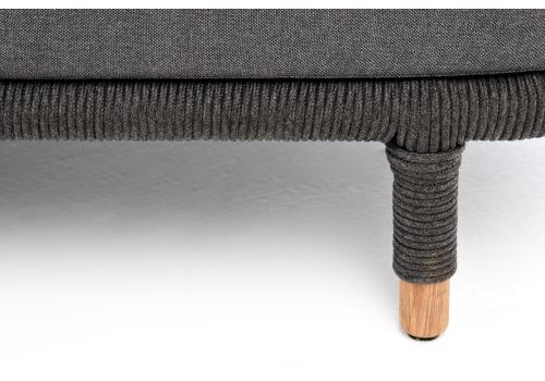  "Верона" диван 3-местный плетеный из роупа, каркас алюминий темно-серый (RAL7024) муар, роуп темно-серый круглый, ткань темно-серая 027, фото 11 