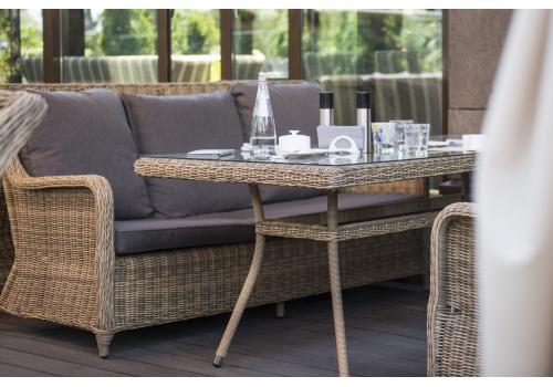  "Гляссе" диван трехместный из искусственного ротанга, цвет соломенный, фото 9 