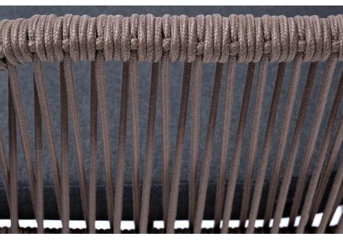  "Лион" стул плетеный из роупа, каркас из стали коричневый (RAL8016) муар, роуп коричневый круглый, ткань бежевая, фото 6 