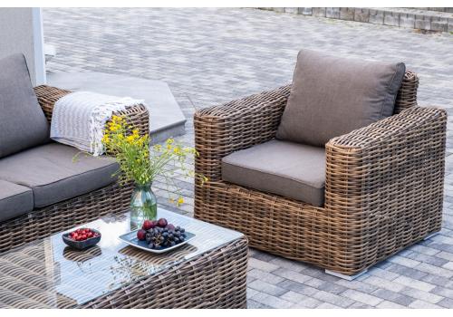  "Палермо" лаунж-зона из искусственного ротанга, цвет соломенный, фото 4 