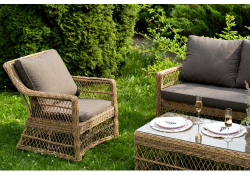  "Гранд Латте" лаунж-зона из искусственного ротанга, цвет соломенный, фото 44 