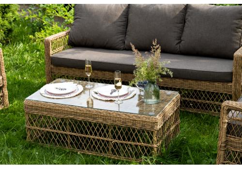  "Гранд Латте" лаунж-зона из искусственного ротанга, цвет соломенный, фото 51 