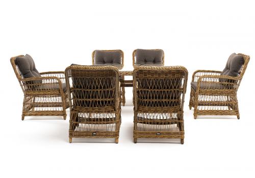  "Цесена" обеденная группа плетеная из искусственного ротанга, цвет соломенный, фото 32 