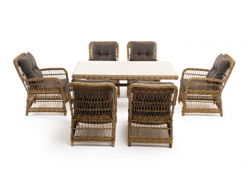  "Цесена" обеденная группа плетеная из искусственного ротанга, цвет соломенный, фото 34 