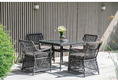  "Айриш" обеденная группа плетеная на 4 персоны, цвет графит, фото 1 