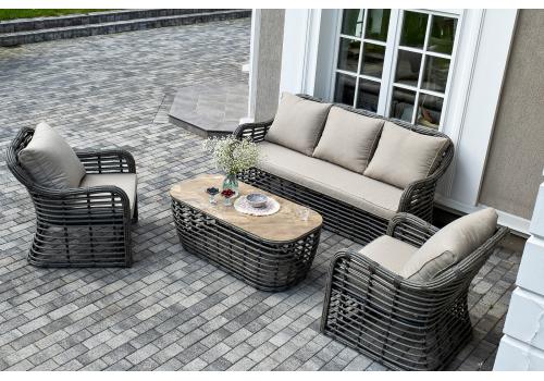  "Ницца" лаунж-зона из искусственного ротанга, цвет бронзовый, фото 9 