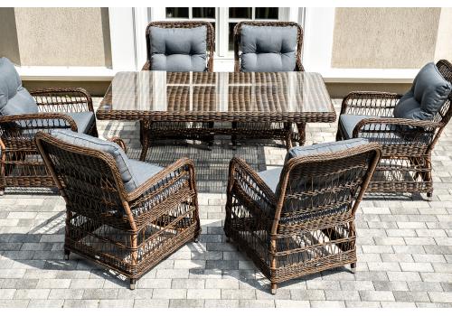  "Цесена" обеденная группа плетеная из искусственного ротанга, цвет коричневый, фото 5 