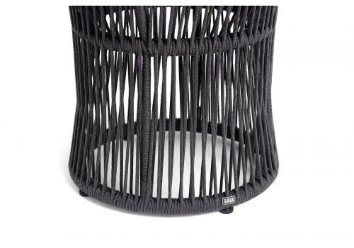  "Романо" журнальный стол из HPL круглый Ø45 H47, каркас из алюминия черный муар, цвет "черный мрамор", роуп темно серый круглый, фото 3 