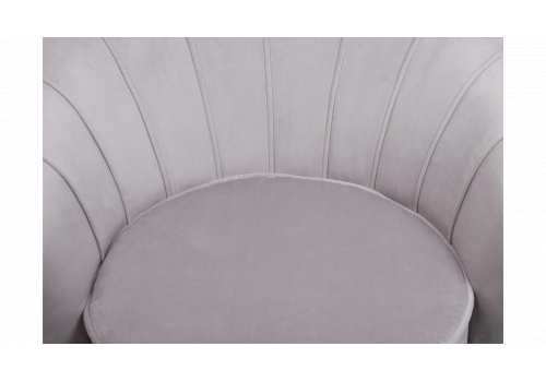  Низкое кресло ракушка Pearl Grey на черных ножках, фото 6 