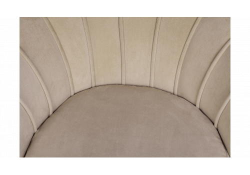  Низкое кресло ракушка Pearl Taupe на черных ножках, фото 6 