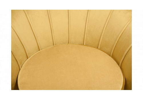  Низкое кресло ракушка Pearl Yellow на черных ножках, фото 6 