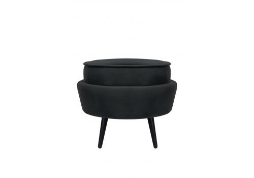  Пуф Pearl Adorn Black на черных ножках, фото 1 