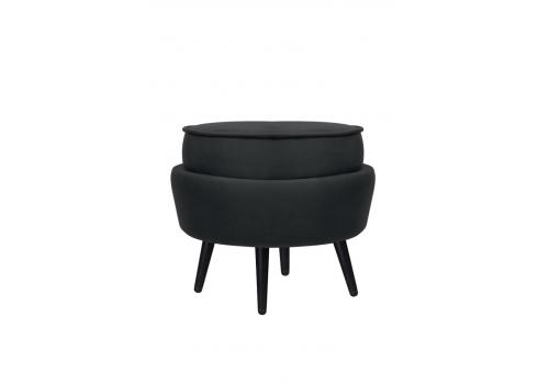  Пуф Pearl Adorn Black на черных ножках, фото 2 