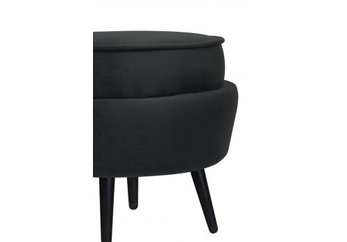  Пуф Pearl Adorn Black на черных ножках, фото 3 