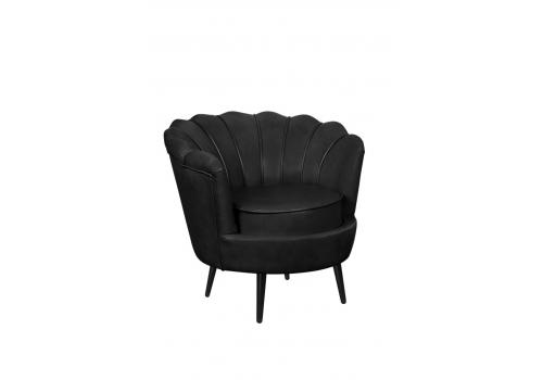  Низкое кресло ракушка Pearl Black V2 на черных ножках, фото 2 