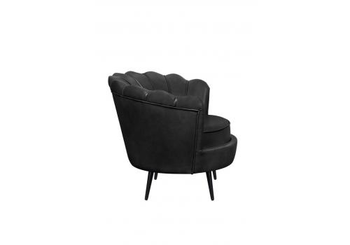  Низкое кресло ракушка Pearl Black V2 на черных ножках, фото 3 