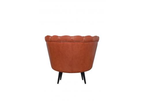  Низкое кресло ракушка Pearl Brown на черных ножках, фото 4 