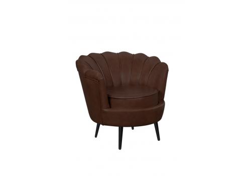  Низкое кресло ракушка Pearl Brown V2 на черных ножках, фото 2 