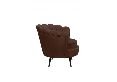  Низкое кресло ракушка Pearl Brown V2 на черных ножках, фото 3 