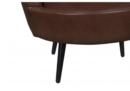  Низкое кресло ракушка Pearl Brown V2 на черных ножках, фото 7 