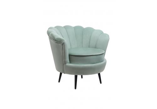  Низкое кресло ракушка Pearl Green на черных ножках, фото 2 