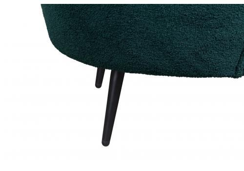  Низкое кресло ракушка Pearl зеленый Boucle на черных ножках, фото 7 