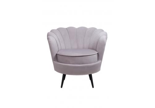  Низкое кресло ракушка Pearl Grey на черных ножках, фото 1 