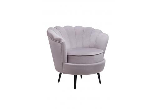  Низкое кресло ракушка Pearl Grey на черных ножках, фото 2 