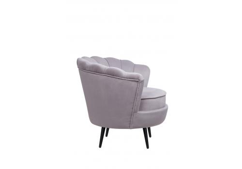  Низкое кресло ракушка Pearl Grey на черных ножках, фото 3 