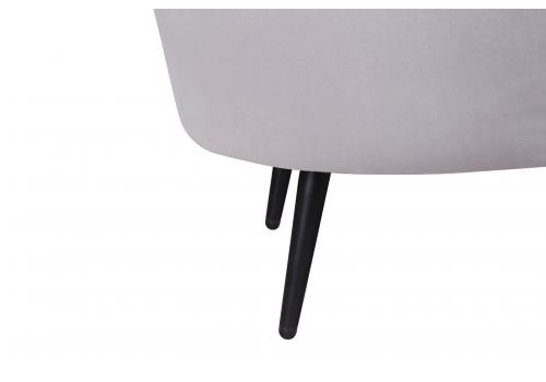  Низкое кресло ракушка Pearl Grey на черных ножках, фото 7 