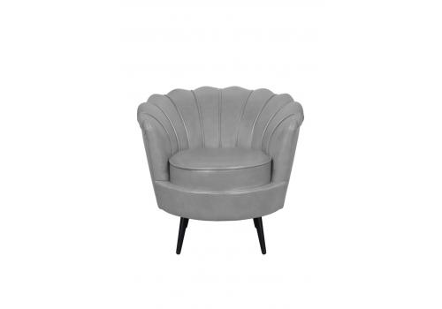  Низкое кресло ракушка Pearl Grey V2 на черных ножках, фото 1 