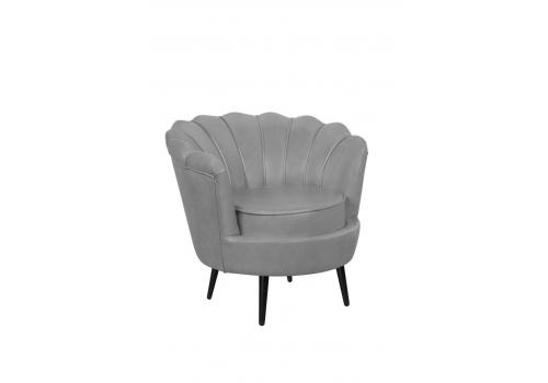  Низкое кресло ракушка Pearl Grey V2 на черных ножках, фото 2 