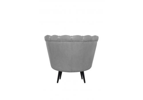  Низкое кресло ракушка Pearl Grey V2 на черных ножках, фото 4 