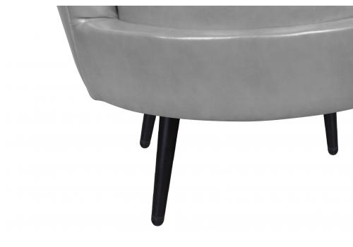  Низкое кресло ракушка Pearl Grey V2 на черных ножках, фото 7 