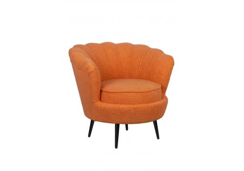  Низкое кресло ракушка Pearl Orange Boucle на черных ножках, фото 2 