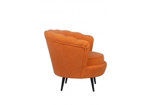  Низкое кресло ракушка Pearl Orange Boucle на черных ножках, фото 3 