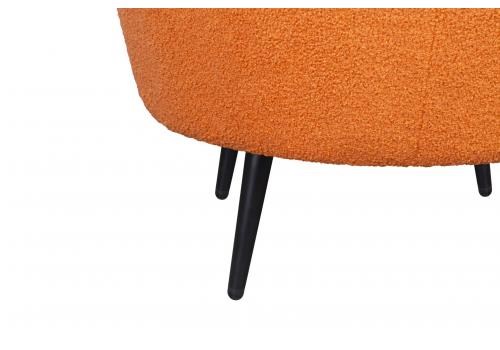  Низкое кресло ракушка Pearl Orange Boucle на черных ножках, фото 7 