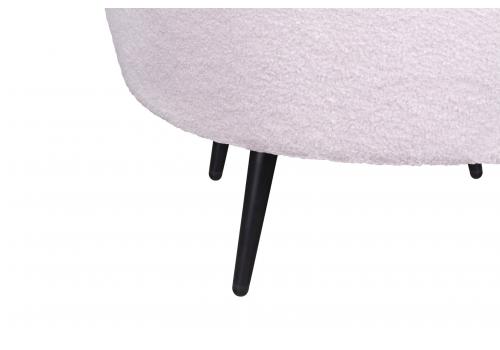  Низкое кресло ракушка Pearl Pink Boucle на черных ножках, фото 7 