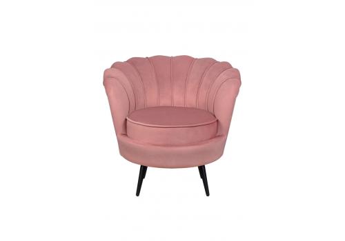  Низкое кресло ракушка Pearl Pink V3 на черных ножках, фото 1 