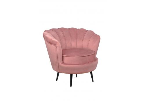  Низкое кресло ракушка Pearl Pink V3 на черных ножках, фото 2 