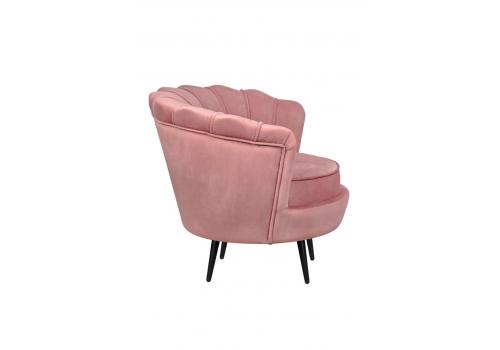  Низкое кресло ракушка Pearl Pink V3 на черных ножках, фото 3 