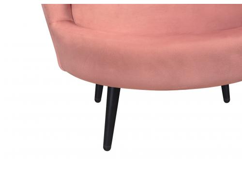  Низкое кресло ракушка Pearl Pink V3 на черных ножках, фото 7 