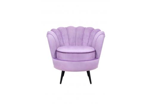  Низкое кресло ракушка Pearl Purple на черных ножках, фото 1 