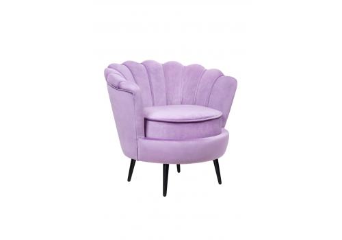  Низкое кресло ракушка Pearl Purple на черных ножках, фото 2 