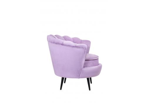  Низкое кресло ракушка Pearl Purple на черных ножках, фото 3 