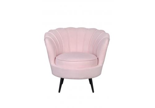  Низкое кресло ракушка Pearl розовый V2 на черных ножках, фото 1 