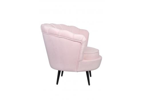  Низкое кресло ракушка Pearl розовый V2 на черных ножках, фото 3 