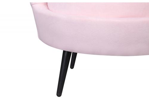  Низкое кресло ракушка Pearl розовый V2 на черных ножках, фото 7 