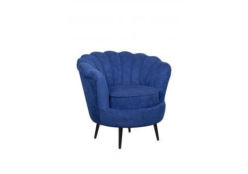  Низкое кресло ракушка Pearl синий на черных ножках, фото 2 