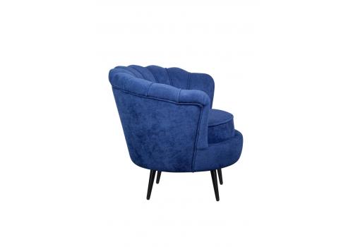  Низкое кресло ракушка Pearl синий на черных ножках, фото 3 